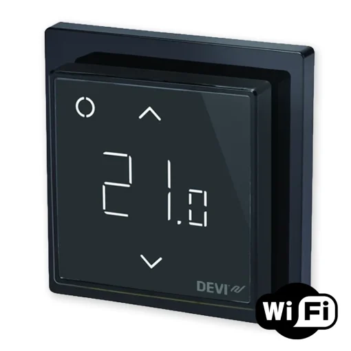 devireg smart wifi thermostat in pure black