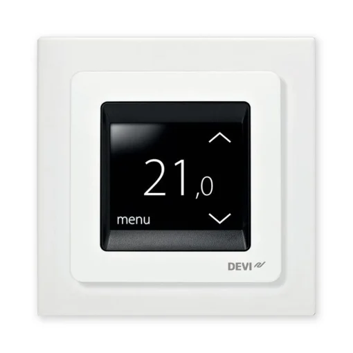 devireg touch digital thermostat in white